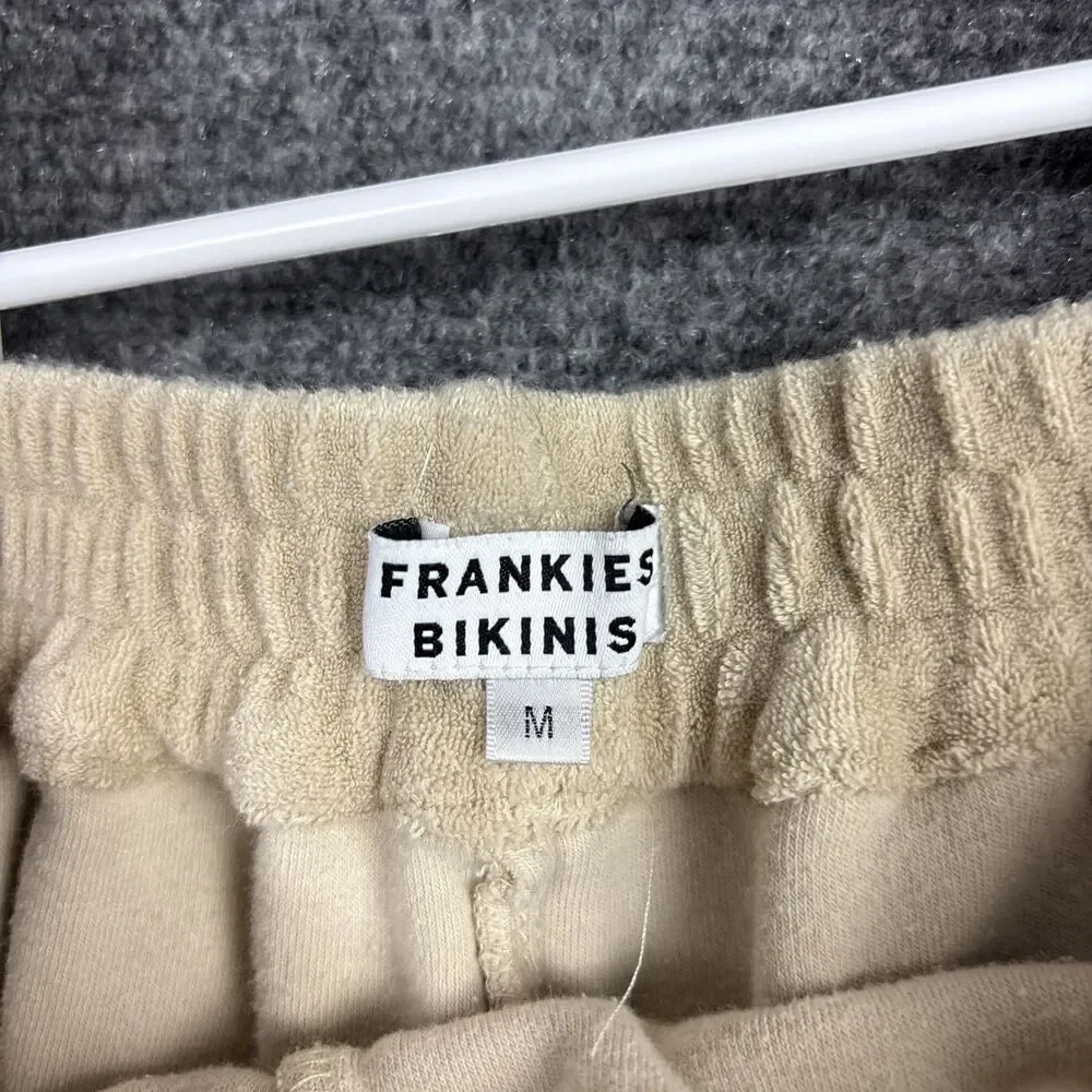 Frankies Bikinis Shorts Womens Size M Beige Coco Terry Pool Lounge Beach - Picture 3 of 10